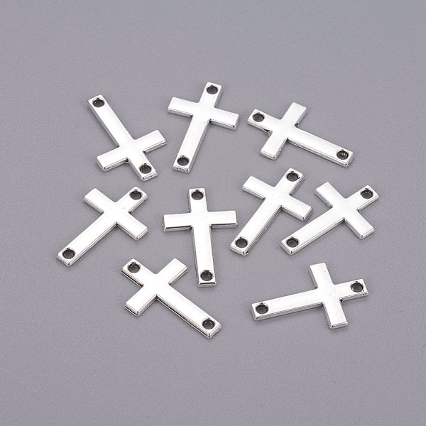 

PandaHall Tibetan Style Alloy Cross Links connectors, Cadmium Free & Lead Free, Antique Silver, 18x12x1mm, Hole: 1.5mm Alloy Cross
