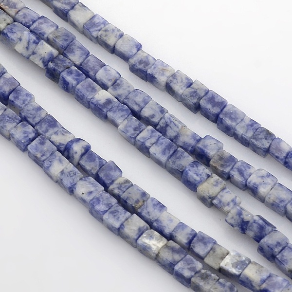 

PandaHall Cube Natural Blue Spot Jasper Beads Strands, 4x4x4mm, Hole: 1mm, about 85~100pcs/strand, 15.3 inch~15.8 inch Blue Spot Jasper Cube