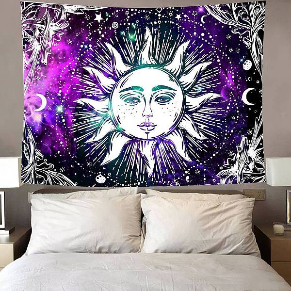 

PandaHall The Sun Altar Wiccan Witchcraft Polyester Decoration Backdrops, Universe Planet Theme Photography Background Banner Decoration for...