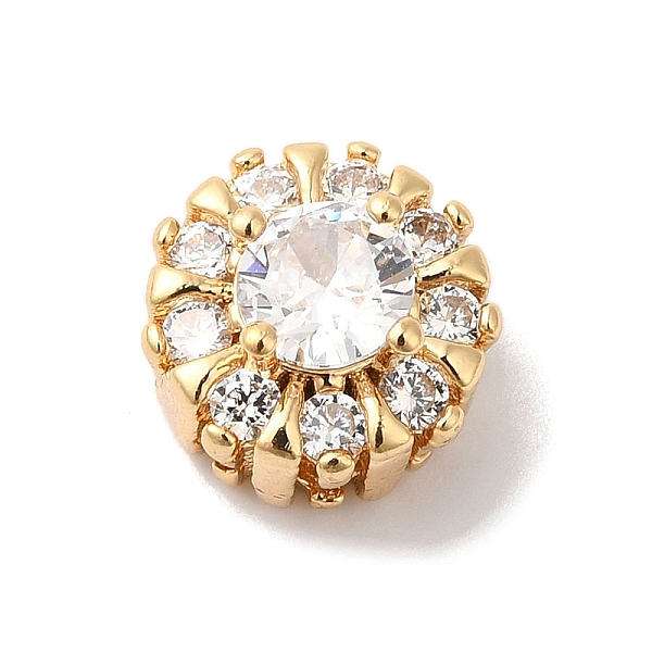 

PandaHall Brass Micro Pave Clear Cubic Zirconia Beads, Flat Round, Real 18K Gold Plated, 10x7mm, Hole: 1.6mm Brass+Cubic Zirconia Flat Round...