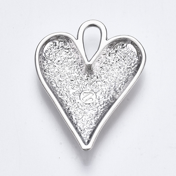 

PandaHall Alloy Pendants, Heart, Cadmium Free & Lead Free, Platinum, 35x26.5x4mm, Hole: 4x8mm Alloy Heart