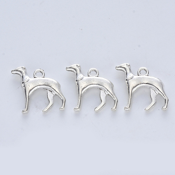 

PandaHall Tibetan Style Alloy Pendants, Cadmium Free & Lead Free, Dog, Antique Silver, 19x21x4mm, Hole: 2mm, about 231pcs/500g Alloy Dog