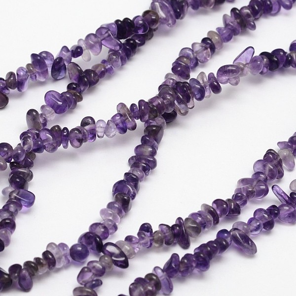 

PandaHall Chips Natural Amethyst Beads Strands, 3~8x3~12x3~5mm, Hole: 1mm, about 32 inch Amethyst Chip