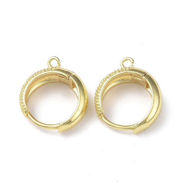 

PandaHall Brass Hoop Earring Findings, Long-Lasting Plated, Round, with Horizontal Loops, Golden, 16x14x5.5mm, Hole: 1.5mm, Pin: 1mm Brass
