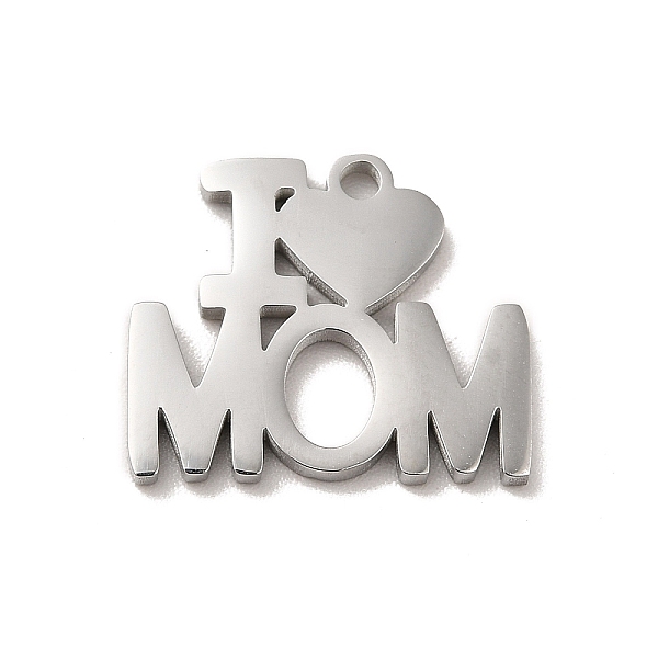 

PandaHall Mother's Day Theme 304 Stainless Steel Pendants, Stainless Steel Color, Word I Love Mom Charms, Word, 13.5x16x1.3mm, Hole: 1.5mm...
