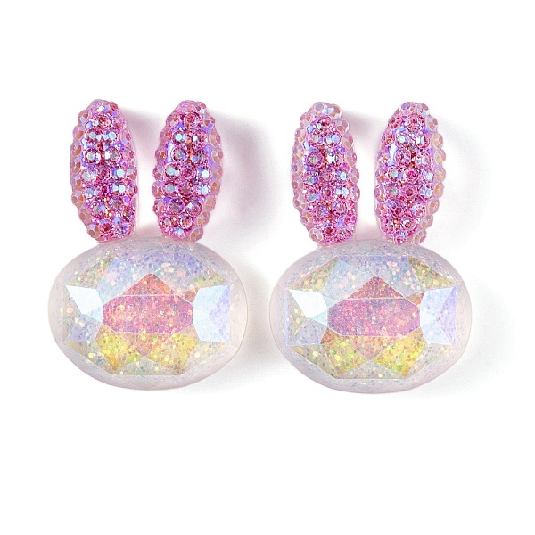 

PandaHall Transparent Epoxy Resin Rabbit Head Decoden Cabochons, with Glitter Powder, Orchid, 25.5x17.5x7.5mm Epoxy Resin Rabbit Purple