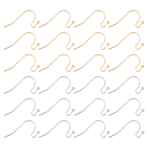 

PandaHall UNICRAFTALE 100Pcs 2 Colors Stainless Steel Earring Hooks Shepherd's Hook Ear Wire Metal Earwire Hooks Earring Hooks with Ball for...