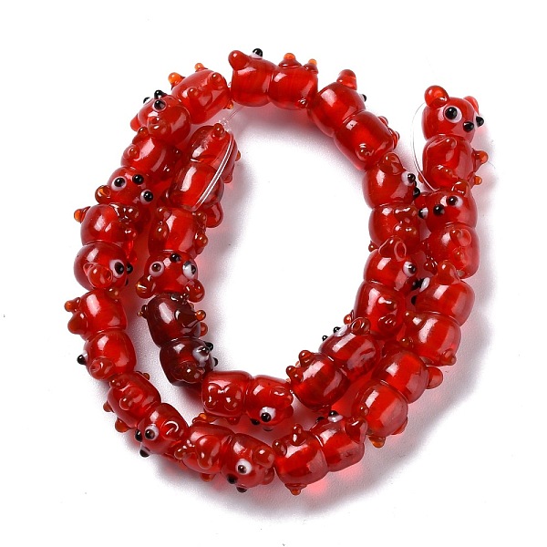 

PandaHall Handmade Lampwork Beads, Bumpy, Bear, Red, 16~18x11~13x11~13mm, Hole: 1.4~1.8mm, about 20pcs/strand, 12.40 inch(31.5cm) Lampwork...