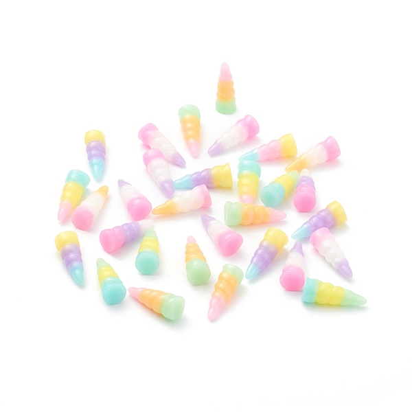 

PandaHall Opaque Resin Cabochons, with DIY Phone, Colorful Unicorn Horns, Mixed Color, 24.2~25x9~9.6mm Resin Others Multicolor