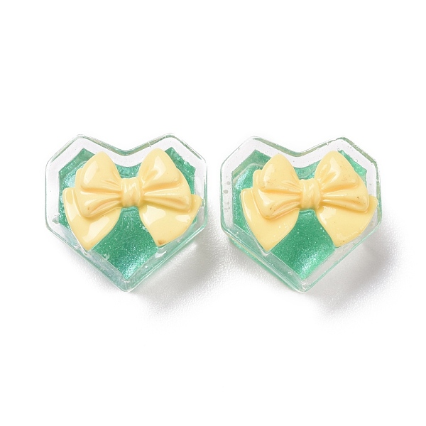 

PandaHall Transparent Resin Cabochons, with Glitter Powder, DIY Accessories, Heart, Medium Aquamarine, 20.5x20.5x13.5mm Resin Heart