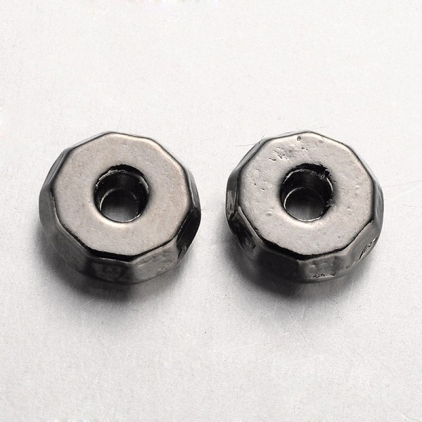 

PandaHall Tibetan Style Spacer Beads, Cadmium Free & Nickel Free & Lead Free, Rondelle, Gunmetal, 8x3mm, Hole: 2mm Alloy Rondelle