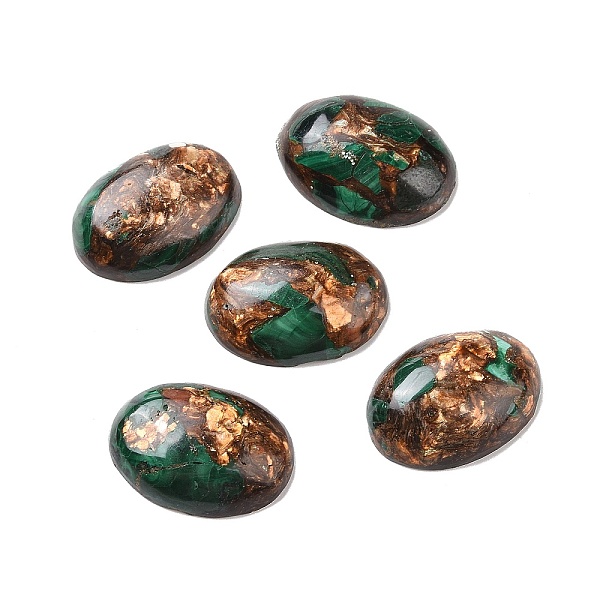 

PandaHall Natural Malachite Cabochons, with Bronzite, Oval, 25x18~19x6~8mm Malachite Oval
