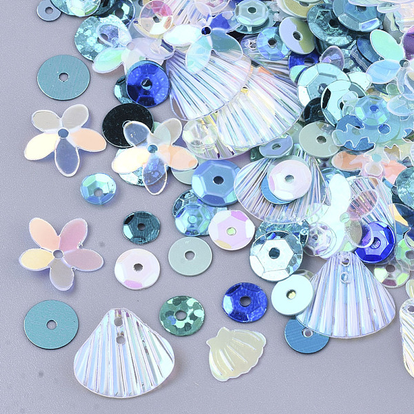 

PandaHall Ornament Accessories, PVC Plastic Paillette/Sequins Beads, Mixed Shapes, Medium Turquoise, 4~11x4~12x0.4~1.5mm, Hole: 0.9~1.4mm..., Cyan