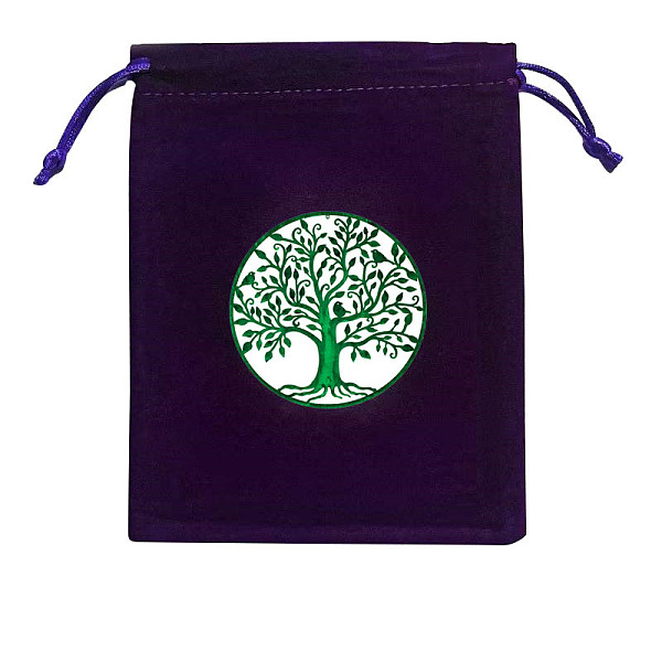 

PandaHall Rectangle Velvet Jewelry Storage Pouches, Tree of Life Printed Drawstring Bags, Lime Green, 15x12cm Velvet Rectangle