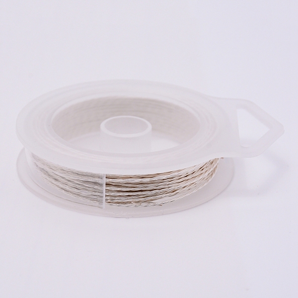 

PandaHall 3 Strands Copper Craft Wire, Long-Lasting Plated, Silver, 0.3mm, about 80m/roll Copper Twisted Round