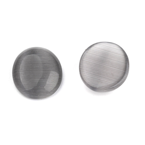 

PandaHall Cat Eye Cabochons, Oval, Gray, 25x18x6~7mm Glass Oval Gray