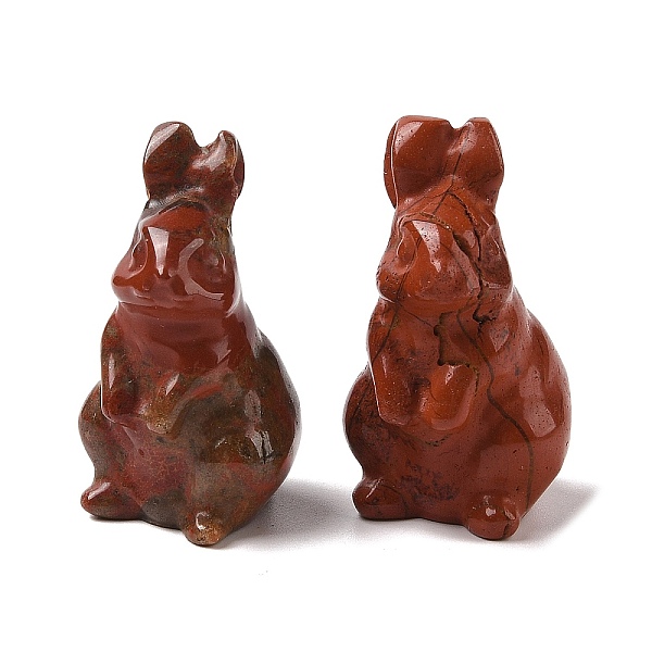 

PandaHall Natural Red Jasper Sculpture Display Decorations, for Home Office Desk, Rabbit, 38~39.5x24~25.5x21~22mm Red Jasper Rabbit