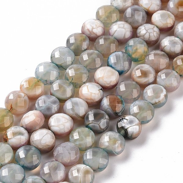 

PandaHall Natural Dyed Fire Crackle Agate Beads Strands, Faceted, Flat Round, Rosy Brown, 10~10.5x7.5mm, Hole: 1.2mm, about 37~39pcs/strand...