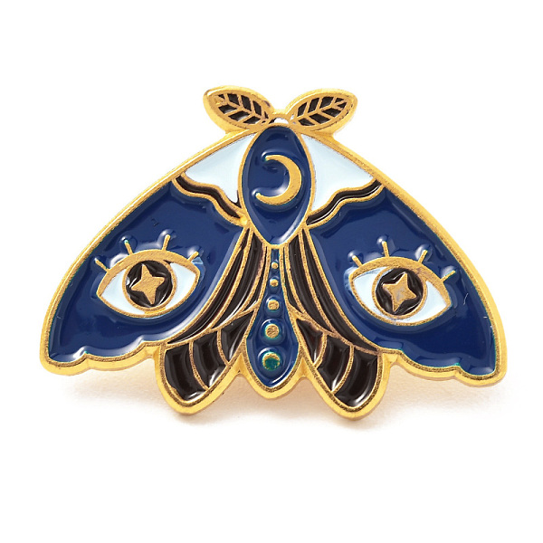 

PandaHall Alloy Enamel Brooches, Enamel Pin, with Butterfly Clutches, Butterfly, Golden, Marine Blue, 20x27.5x9.5mm Alloy+Enamel
