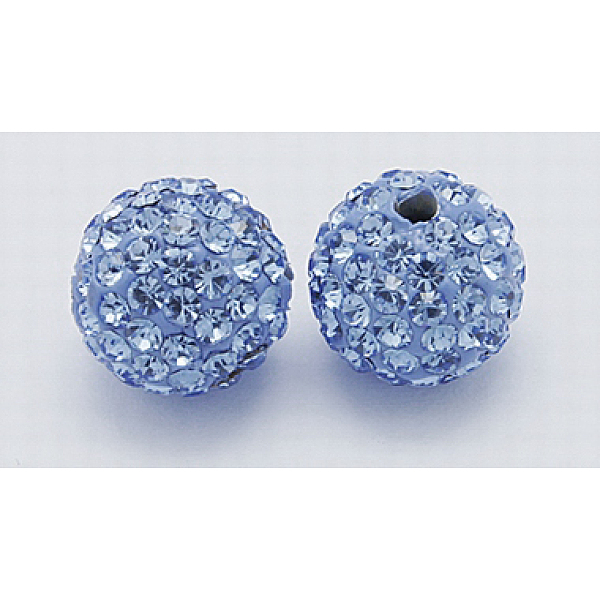 

PandaHall Grade A Rhinestone Beads, Pave Disco Ball Beads, Resin and China Clay, Round, Blue, PP9(1.5.~1.6mm), 8mm, Hole: 1mm Polymer...