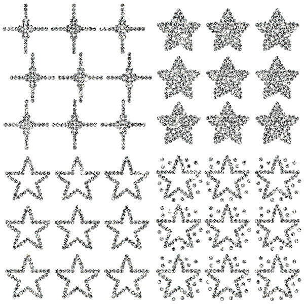

PandaHall Glass Hotfix Rhinestone, Iron on Appliques, Costume Accessories, for Clothes, Bags, Pants, Star, 100x100mm, 4 sheets/set Glass...