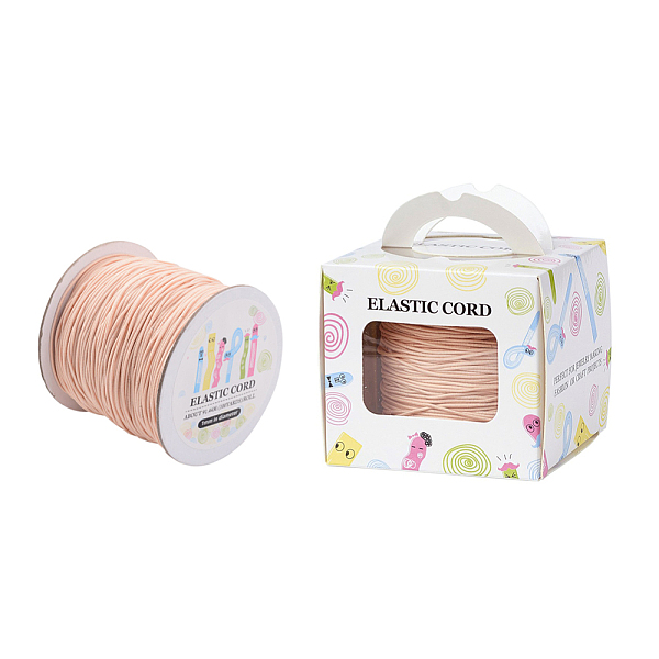 

PandaHall Elastic Cord, with Nylon Outside and Rubber Inside, Round, PeachPuff, 1mm, 109.36yards/roll(100m/roll) Elastic Fibre Round Brown