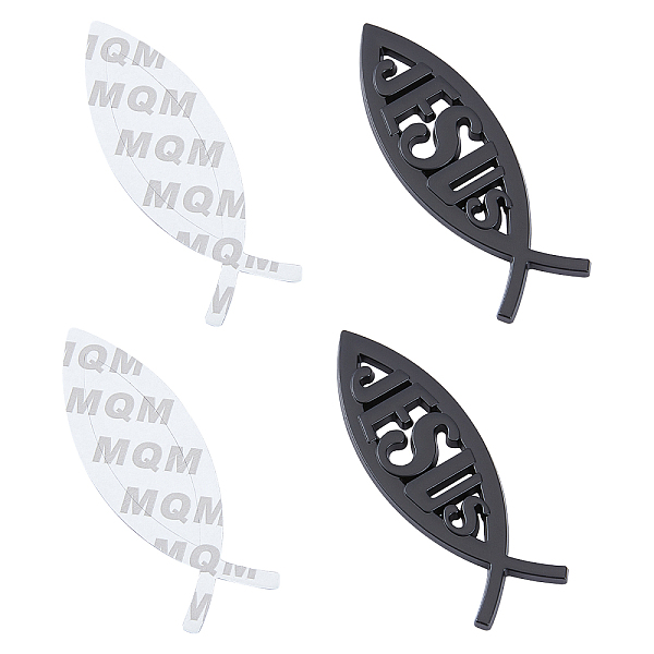 

PandaHall SUPERFINDINGS Zinc Alloy Decoration Sticker, for Easter, Jesus Fish/Christian Ichthys Ichthus, Gunmetal, 100x33x4mm, 2 sheets...