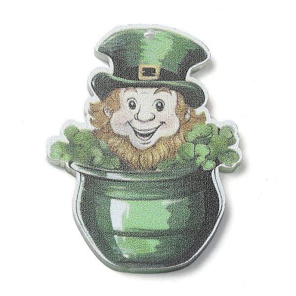 

PandaHall Saint Patrick's Day Opaque Printed Acrylic Pendants, Hat, 41.5x31x2mm, Hole: 1.6mm Acrylic Hat Orange