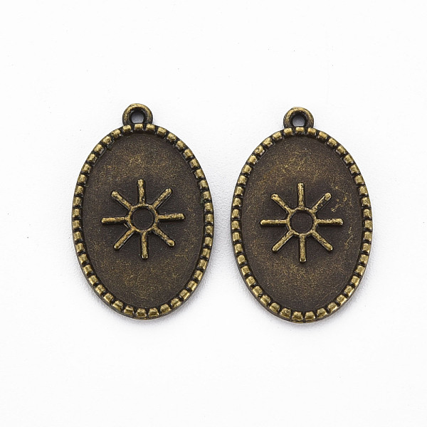 

PandaHall Tibetan Style Alloy Pendant Enamel Settings, Cadmium Free & Lead Free, Oval, Antique Bronze, 22x14x1.5mm, Hole: 1.2mm Alloy Oval