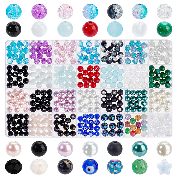 

PandaHall HOBBIESAY DIY Beads Jewelry Making Finding Kits, Including Crackle & Painted Glass Beads, Handmade Lampwork Beads, Mixed Color..., Multicolor