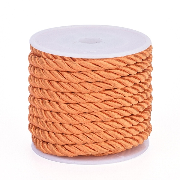 

PandaHall Polyester Cord, Twisted Cord, Dark Orange, 5mm, about 4.37 yards(4m)/roll Polyester Orange