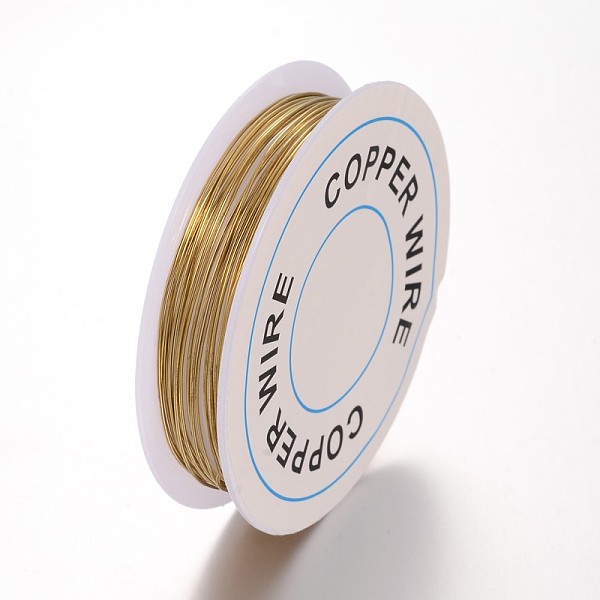 

PandaHall Round Craft Copper Wire,Cadmium Free & Nickel Free & Lead Free,Golden,22 Gauge,0.6mm,about 11.48 Feet(3.5m)/roll Copper Round