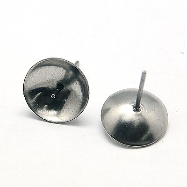 

PandaHall 304 Stainless Steel Stud Earring Findings, Stainless Steel Color, 13x10mm, Pin: 0.7mm 304 Stainless Steel Others