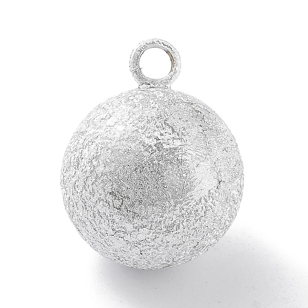 

PandaHall Brass Bell Pendants, Suikin Bell, Texture Round Charms, Silver, 22x17mm, Hole: 3mm Brass Round