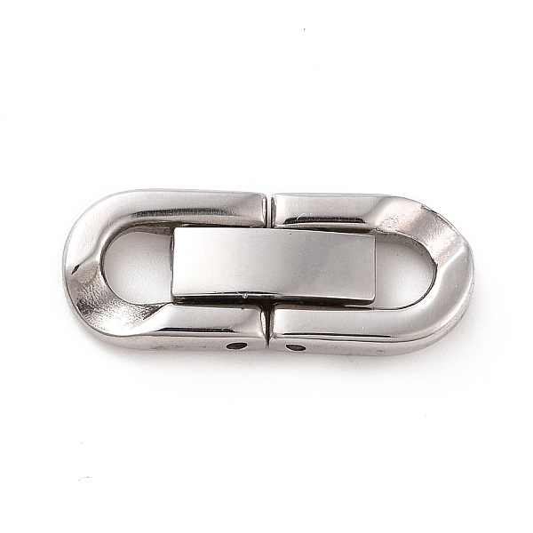 

PandaHall 304 Stainless Steel Fold Over Clasps, for Bracelet Necklace Making, Stainless Steel Color, 21.5x8.5x3.5mm, Hole: 4x3mm 304...