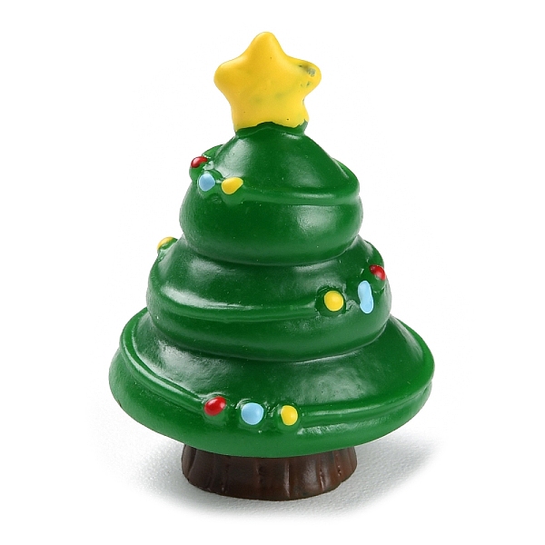 

PandaHall Resin Chirstmas Tree Ornaments, Micro Landscape Snow Scene Decoration, Dark Green, 25.5x36mm Resin Christmas Tree