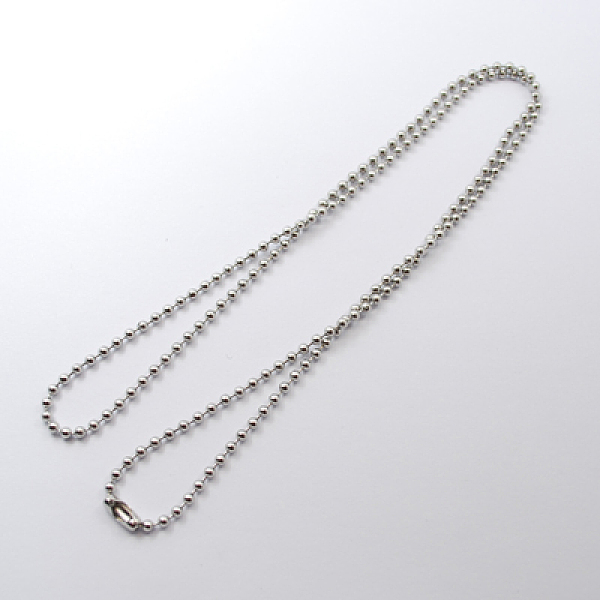 

PandaHall 304 Stainless Steel Ball Chain Necklace Making, Stainless Steel Color, 35.4 inch(90cm), 2.4mm 304 Stainless Steel