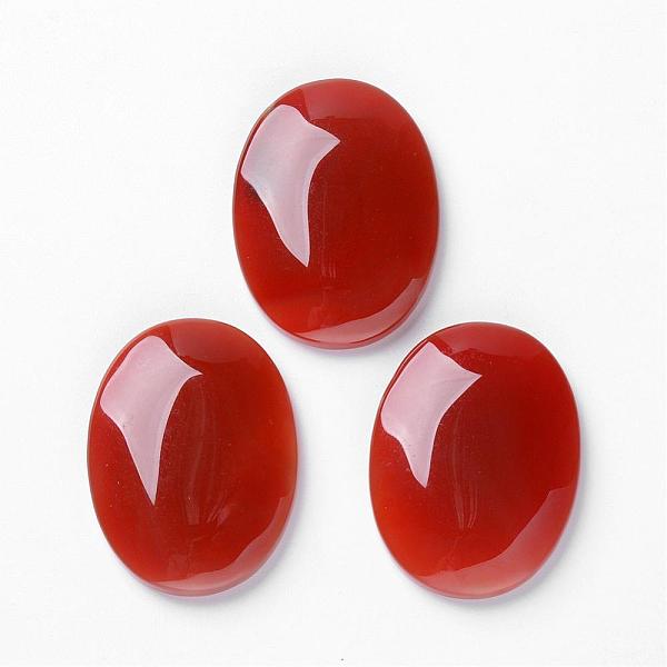 PandaHall Natural Agate Cabochons, Oval, Dyed, Chocolate, 40x30x7mm Natural Agate Oval Brown