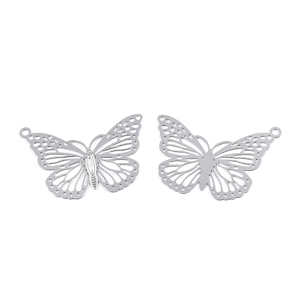 

PandaHall 304 Stainless Steel Pendants, Etched Metal Embellishments, Butterfly, Stainless Steel Color, 19x26x0.4mm, Hole: 1.2mm 304...