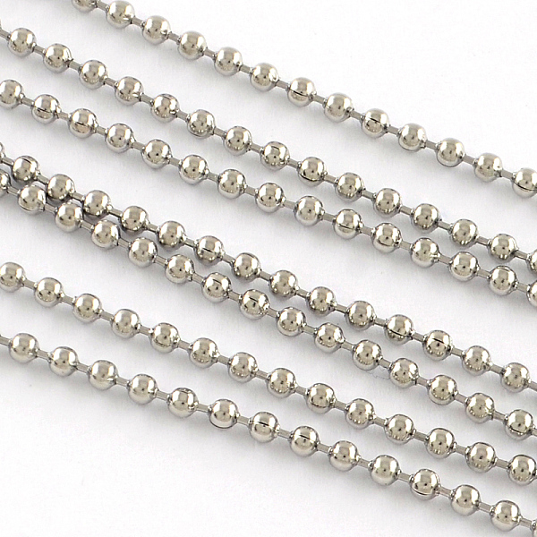 

PandaHall 201 Stainless Steel Ball Chains, with Spool, Stainless Steel Color, 2.0mm, about 82.02 Feet(25m)/roll 201 Stainless Steel