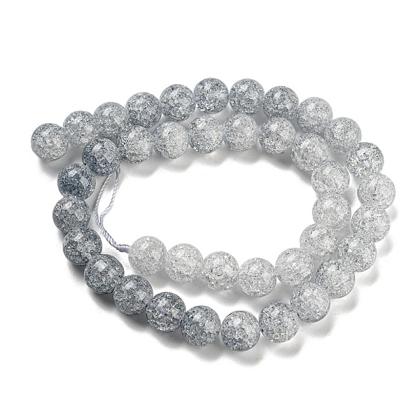 

PandaHall Spray Painted Crackle Glass Beads Strands, Gradient Color, Segmented Multi-color Beads, Round, Gray, 10mm, Hole: 1mm, about...