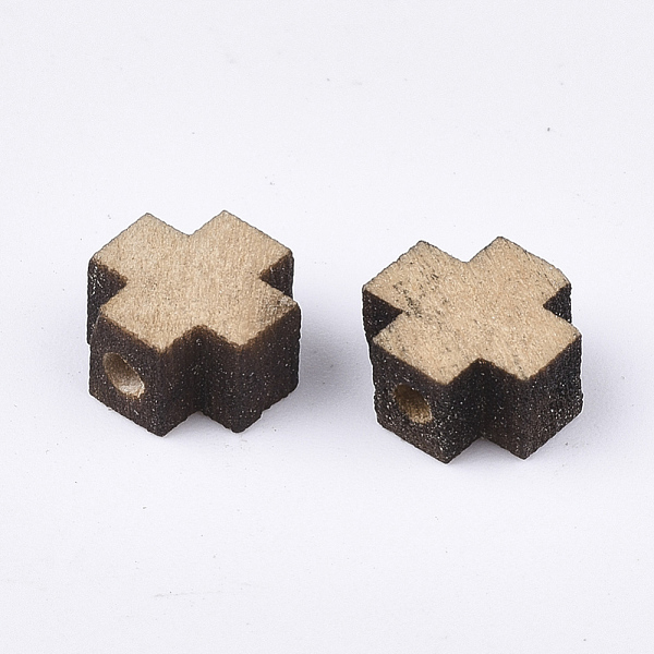 

PandaHall Natural Wooden Beads, Cross, Navajo White, 8x8x4mm, Hole: 1.6mm Wood Cross Orange