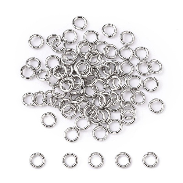 

PandaHall 304 Stainless Steel Open Jump Rings, Stainless Steel Color, 6x1.2mm, Inner Diameter: 3.6mm, abput 65pcs/10g 304 Stainless Steel