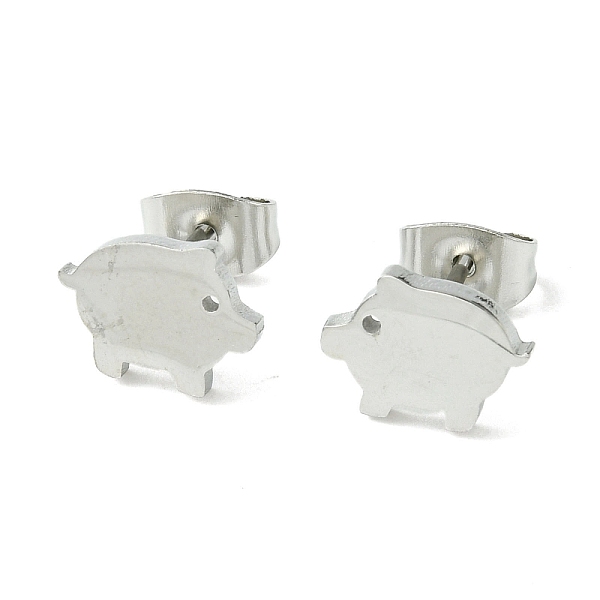 

PandaHall Cute Little Animal Theme 304 Stainless Steel Stud Earrings, Pig, 7.5x10mm 304 Stainless Steel Pig