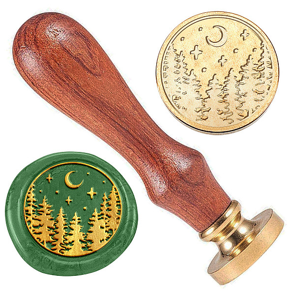

PandaHall Forest Brass Sealing Wax Stamp Head, with Wood Handle, for Envelopes Invitations, Gift Cards, Tree, 83x22mm, Head: 7.5mm, Stamps...
