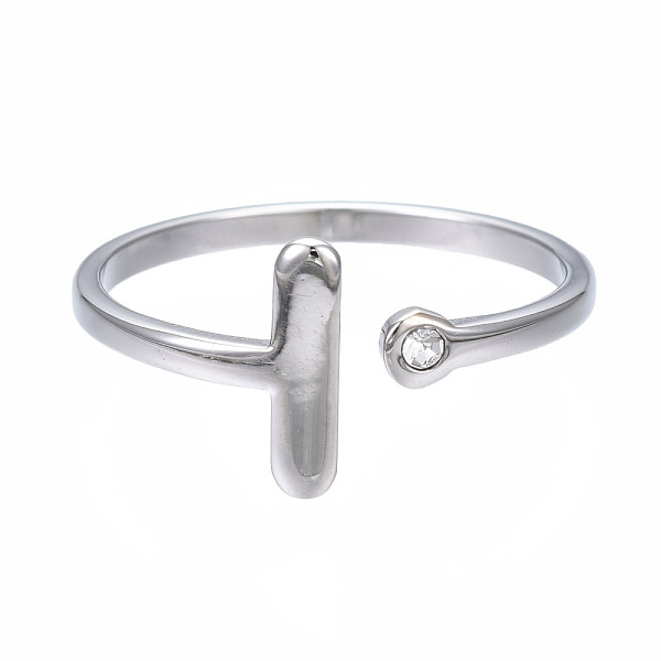 

PandaHall 304 Stainless Steel Bar Open Cuff Ring for Women, Stainless Steel Color, US Size 7 1/4(17.5mm) 304 Stainless Steel