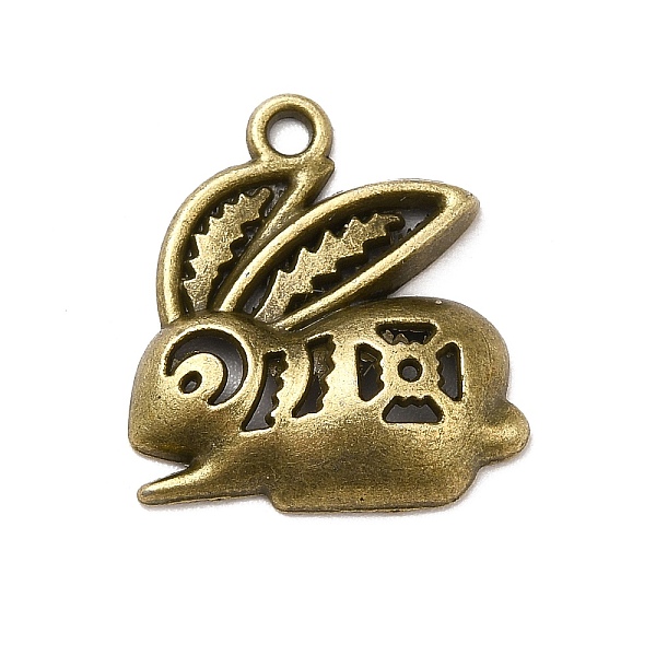 

PandaHall Tibetan Style Alloy Big Pendants, Rabbit Charms, Antique Bronze, 19x18x3.5mm, Hole: 1.4mm, about 769pcs/1000g Alloy Flower