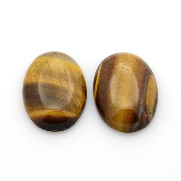 

PandaHall Natural Gemstone Cabochons, Oval, Tiger Eye, 25x18x5~7mm Tiger Eye Oval