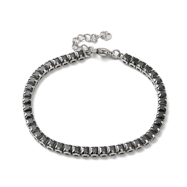 

PandaHall Cubic Zirconia Tennis Bracelet, 304 Stainless Steel Square Link Chain Bracelet, Black, 6-3/8 inch(16.1cm) Cubic Zirconia Square...