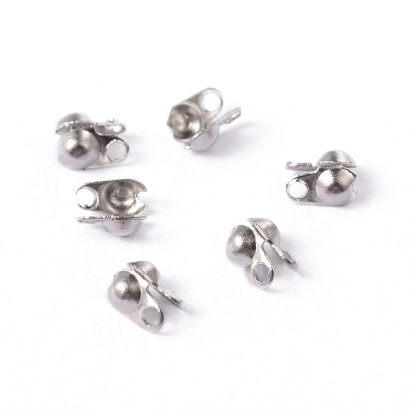 

PandaHall 304 Stainless Steel Bead Tips, Calotte Ends, Clamshell Knot Cover, Smooth Surface, Stainless Steel Color, 4x2mm, Hole: 1mm 304...